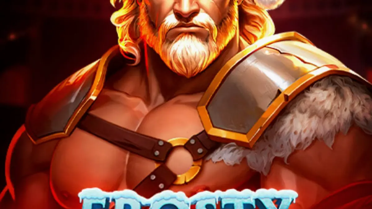Tela de jogo do slot Frosty Rage com tema natalino e gladiadores