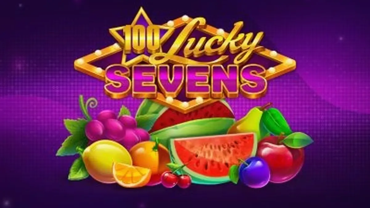 Interface do slot 100 Lucky Sevens exibindo símbolos clássicos de frutas e números sete em um fundo vibrante.